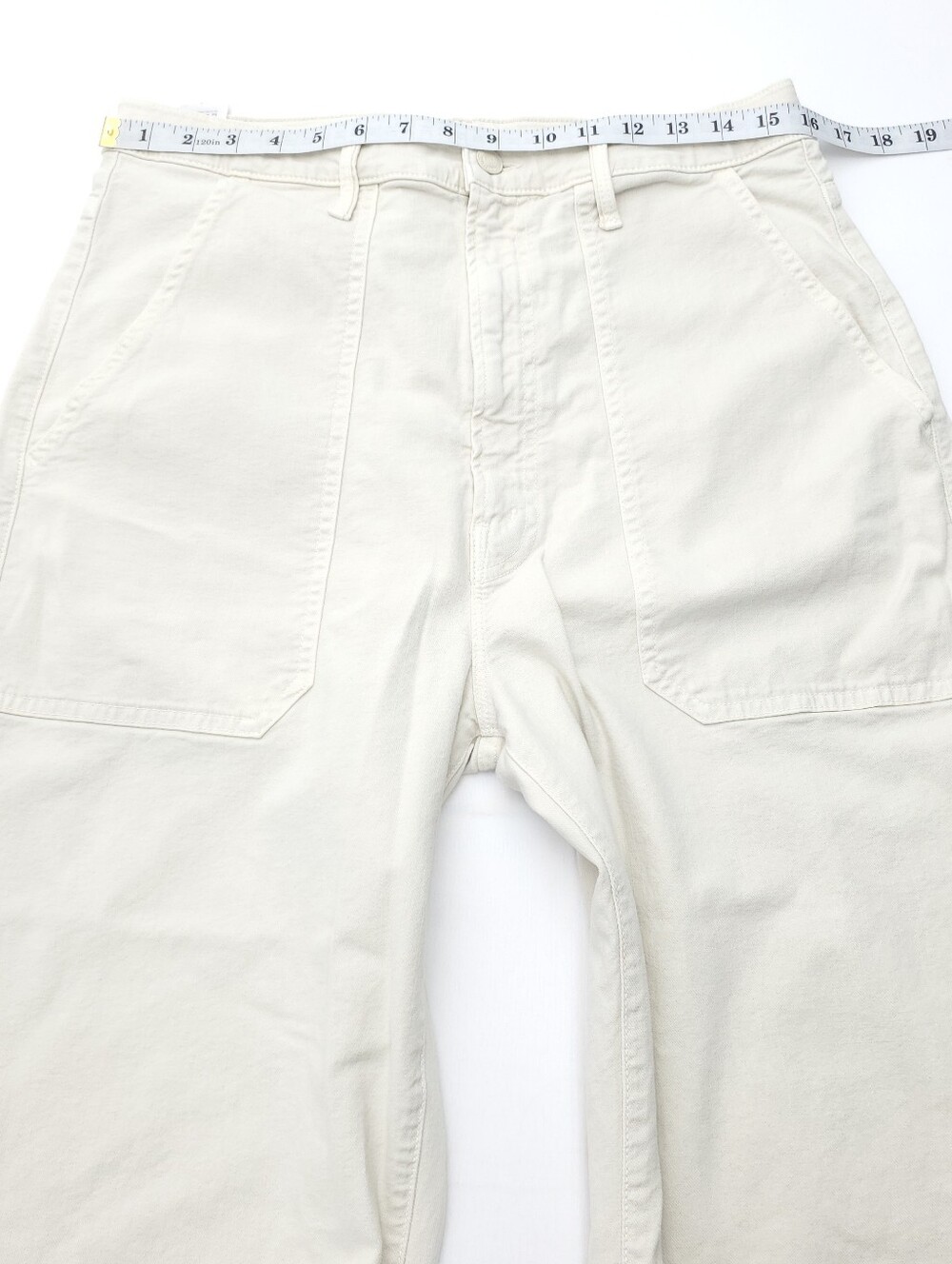 MOTHER Cream High-Rise Ankle Cropped Jeans - Picture 5 of 14